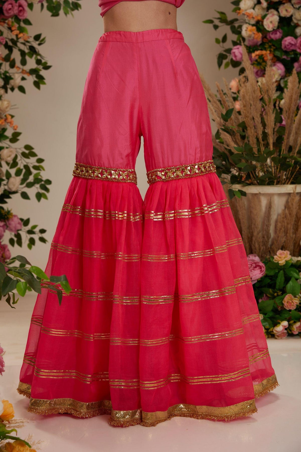 Pink Kurta with Grarara and dupatta - Preeti s kapoor