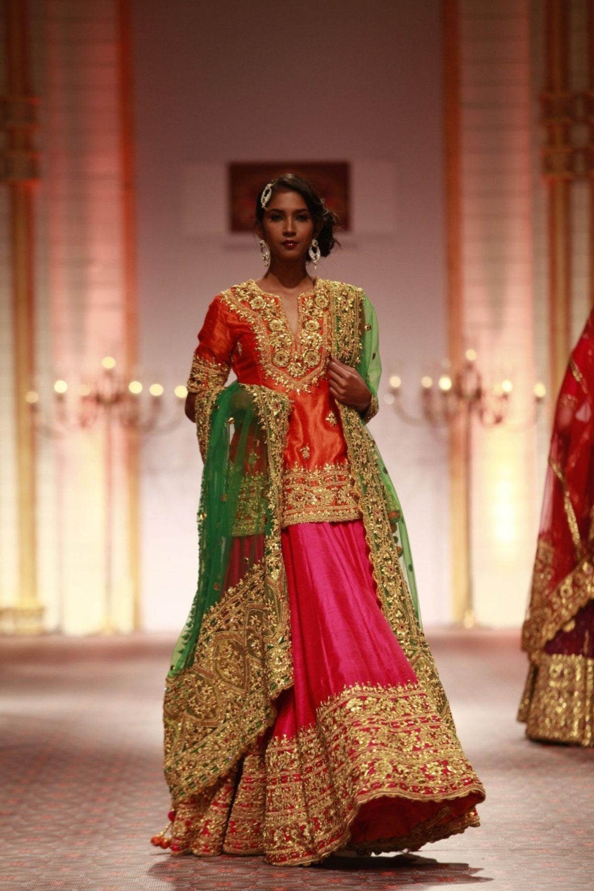 Orange And Pink Lehenga - Preeti s kapoor