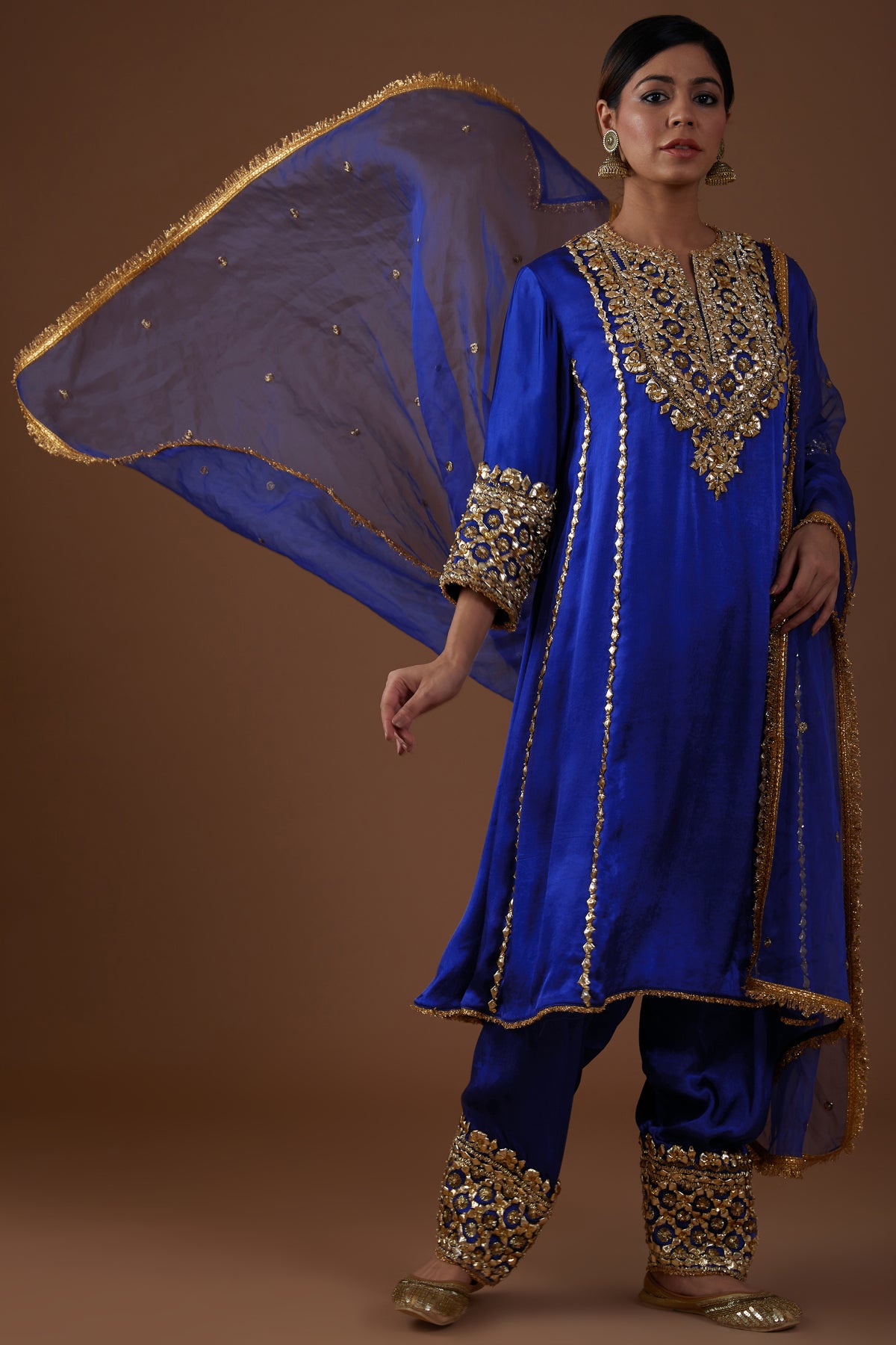 Serene Sapphire hued  Mashru silk kurta set