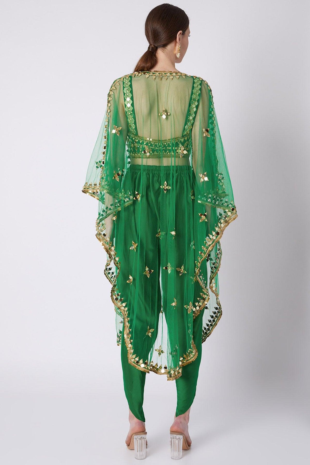 Emerald Green Embroidered Dhoti Set - Preeti s kapoor