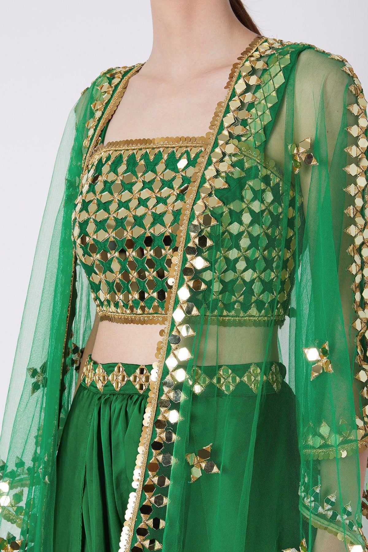 Emerald Green Embroidered Dhoti Set - Preeti s kapoor