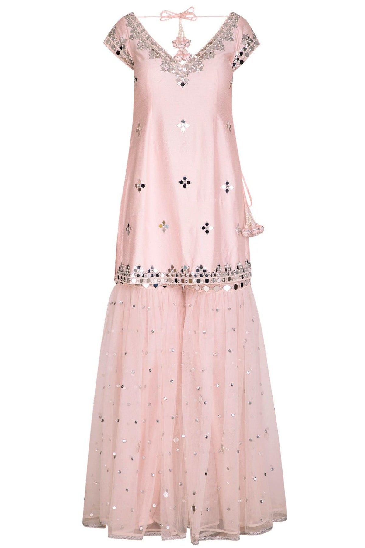 Soft Pink Embroidered Gharara Set - Preeti s kapoor