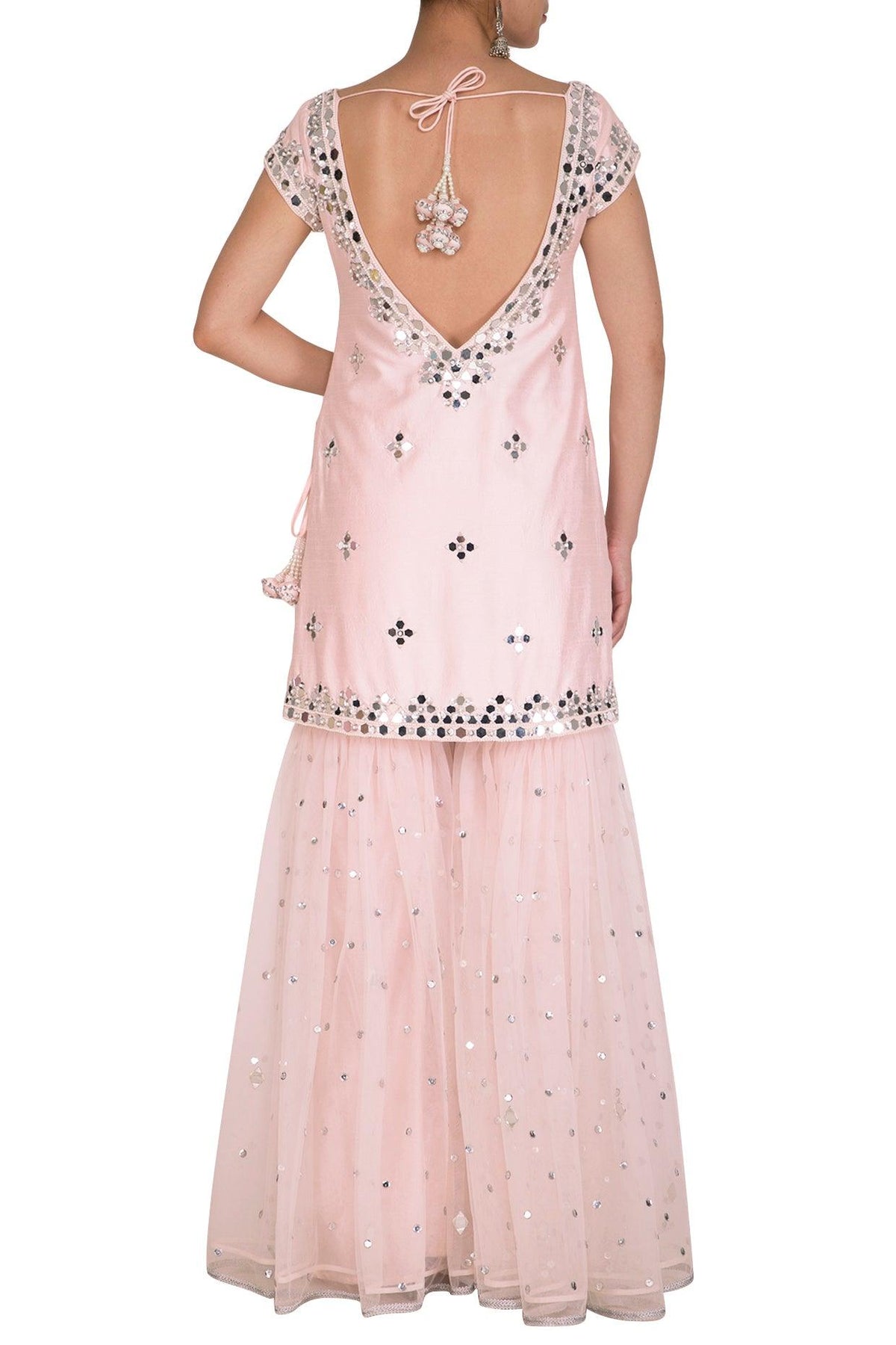 Soft Pink Embroidered Gharara Set - Preeti s kapoor