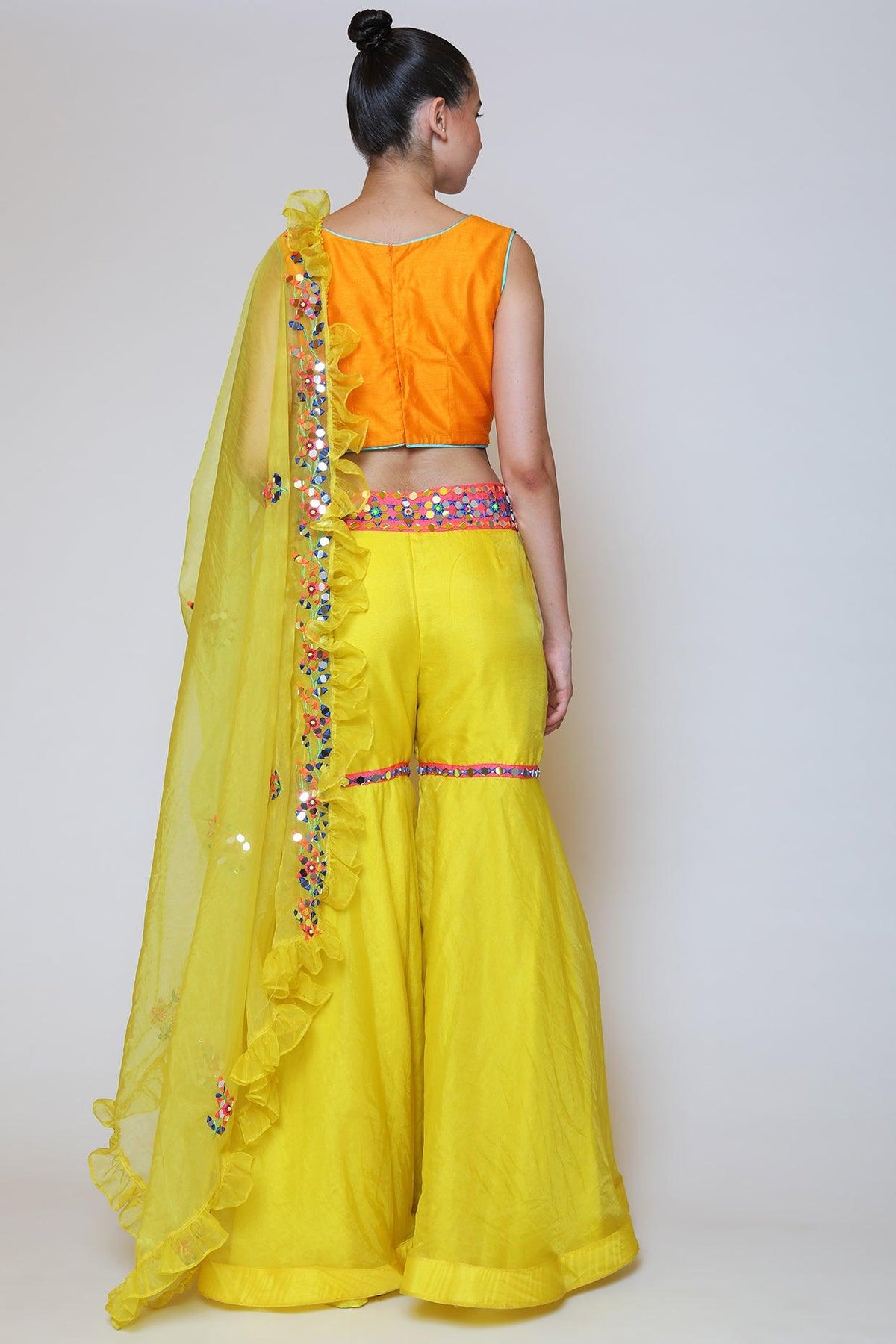 Yellow Organza Gharara Set - Preeti s kapoor