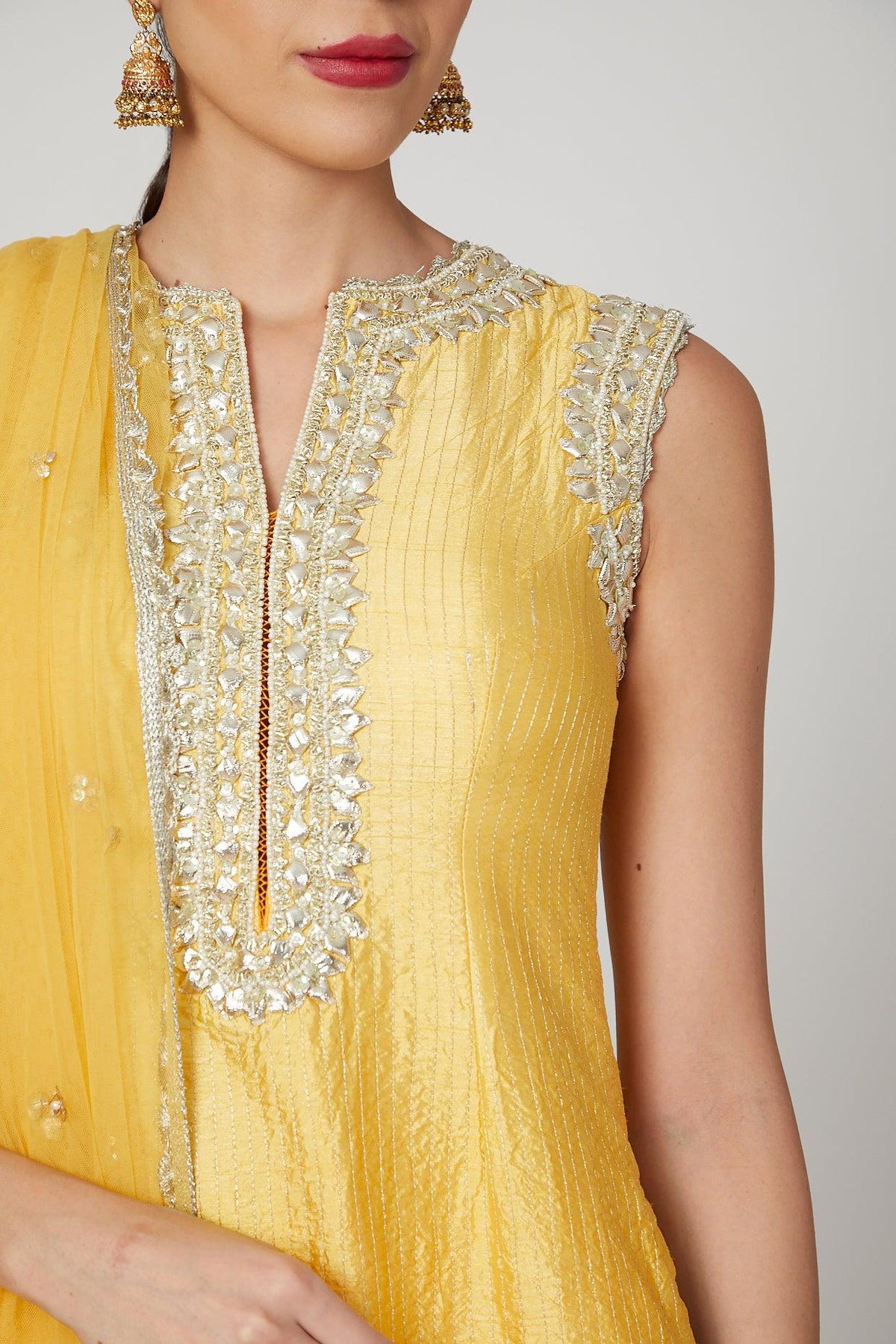 Yellow Embroidered Gharara Set - Preeti s kapoor