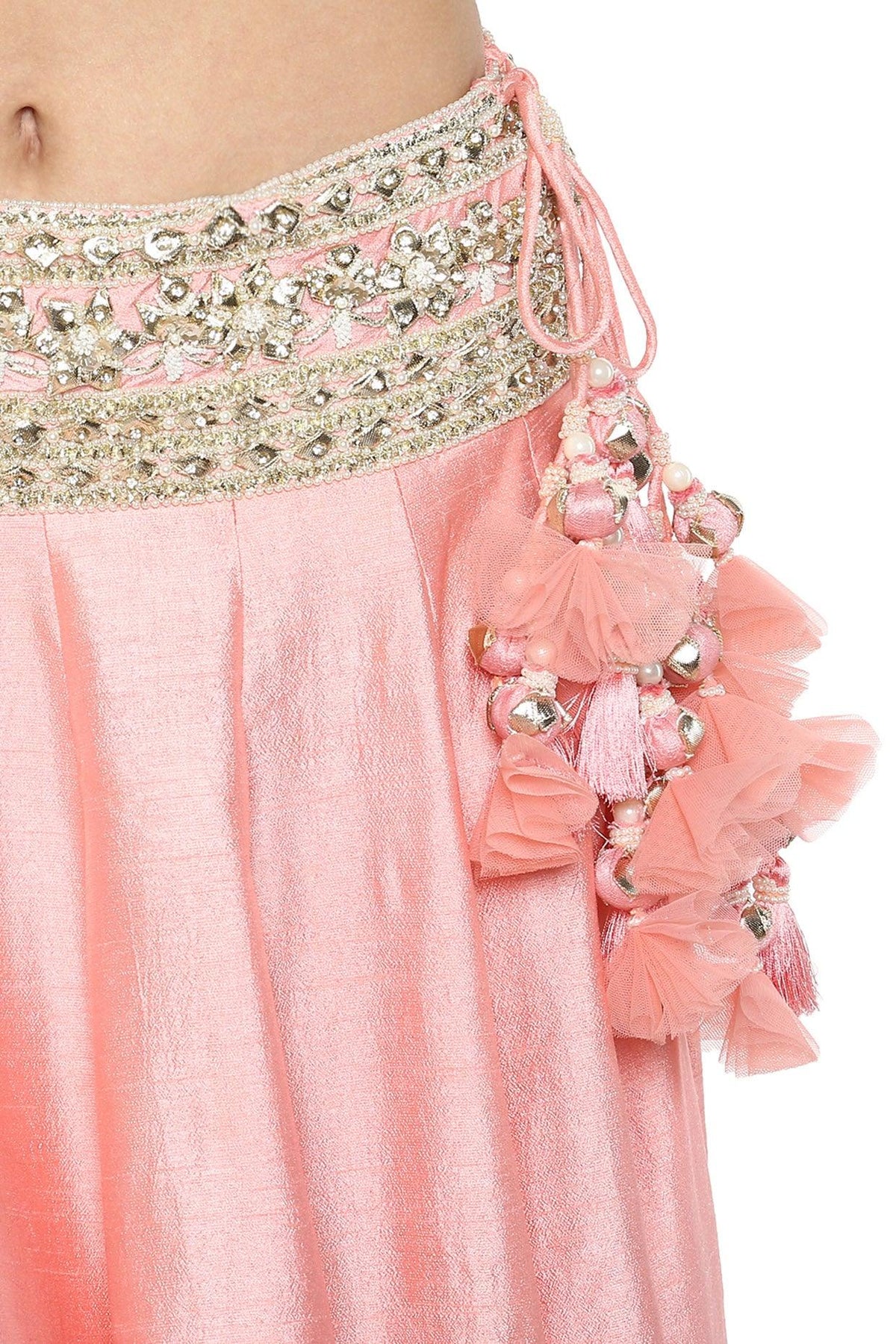 Blush Pink Handcrafted Embroidered Lehenga Set - Preeti s kapoor