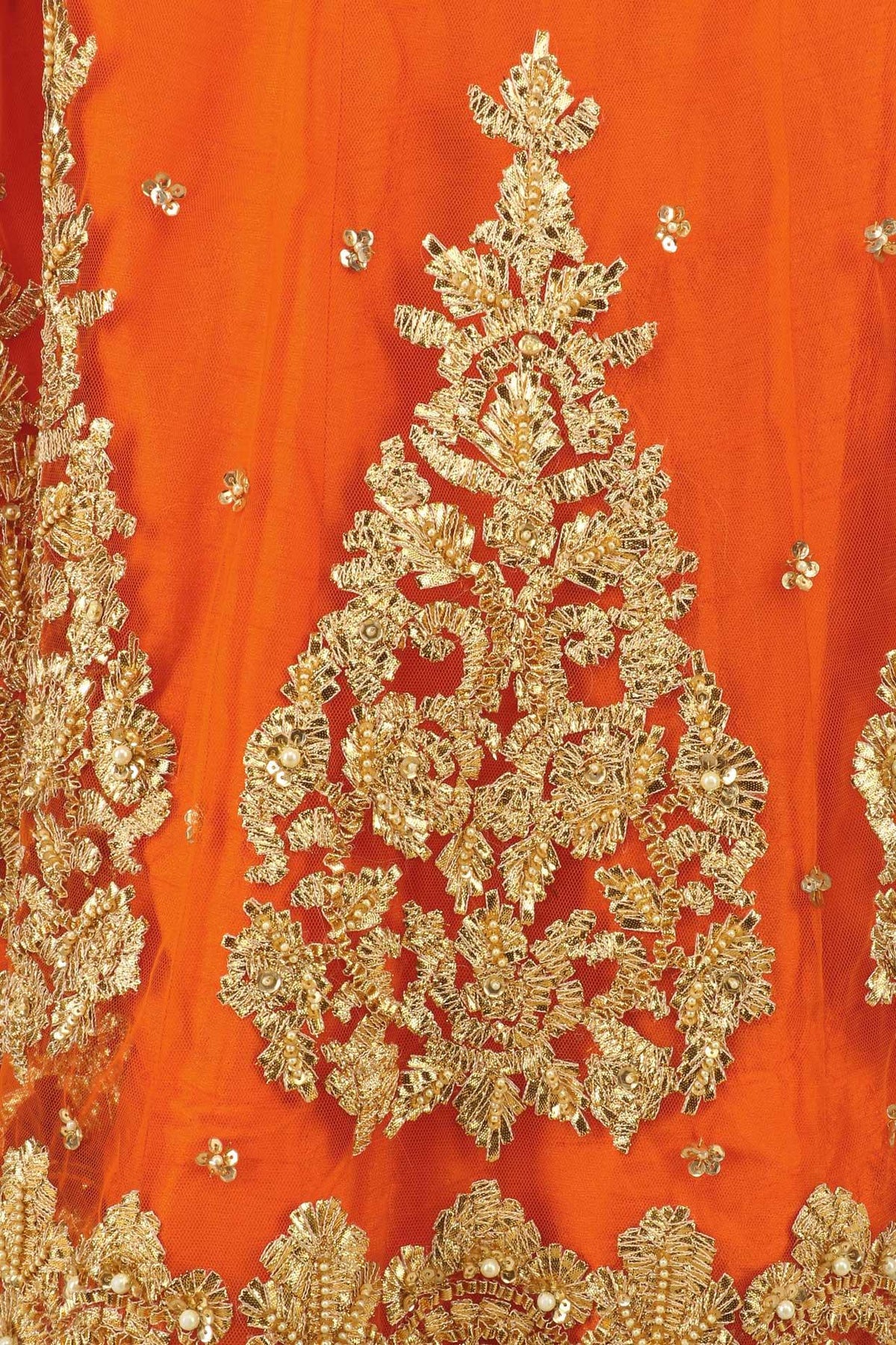 Orange And Gold Embroidered Sharara Set - Preeti s kapoor