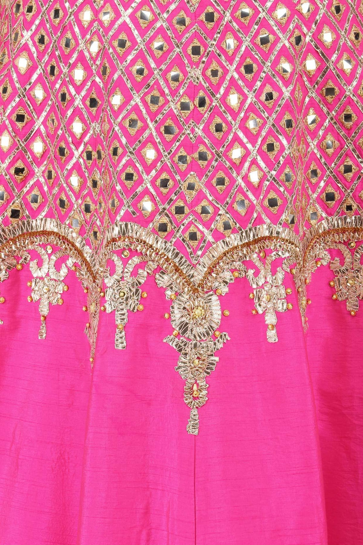 Fuchsia Pink And Gold Anarkali Set - Preeti s kapoor