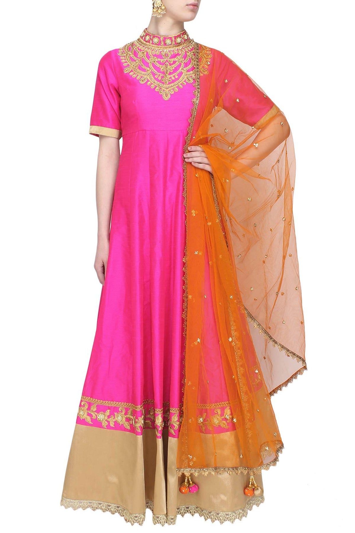 Pink Gota Patti Embroidered Anarkali Set - Preeti s kapoor